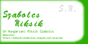 szabolcs miksik business card